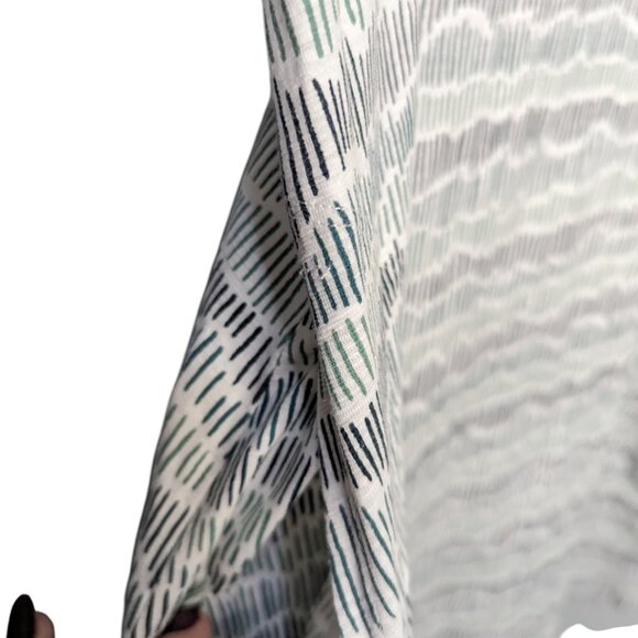 Duluth Trading Co Dress Small White Teal Short Sleeve Pockets Cotton/Stretch - Picture 3 of 4